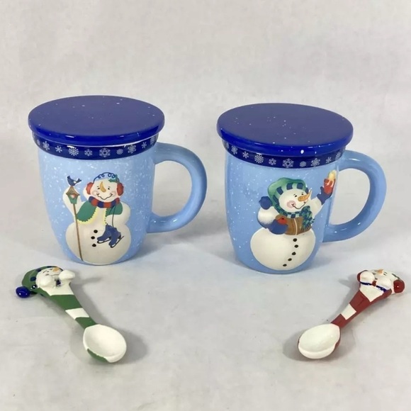 Snowman Mug and Spoon Set - Blue - Picture 1 of 6